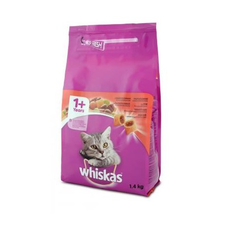 WHISKAS® szárazeledel marhával 1,4kg