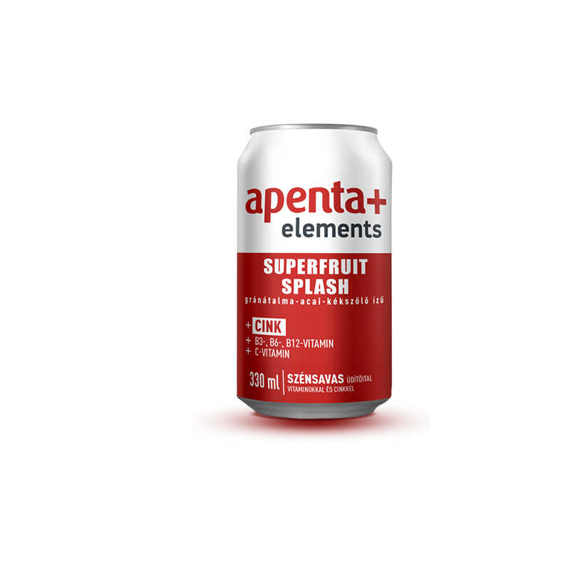 Apenta+ elements SUPERFRUIT SPLASH gránátalma-acai-kékszőlő ízű dob.0,33l