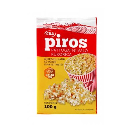 CBA PIROS popcorn vajas ízű 100g