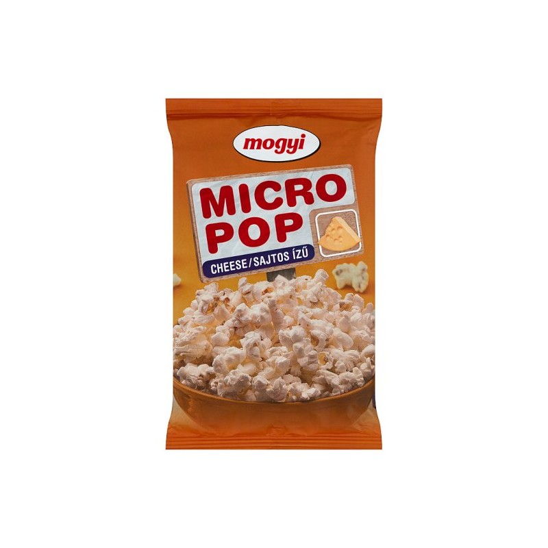 Mogyi Micro Pop sajtos ízű, mikrohullámú sütőben elkészíthető pattogatni való kukorica 100 g