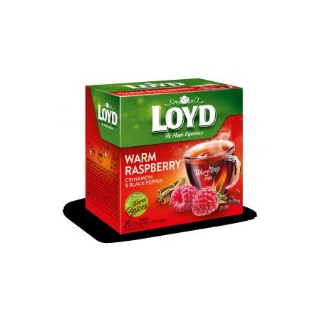 Loyd piramis hot málna-fahéj-feketebors tea 20x2g