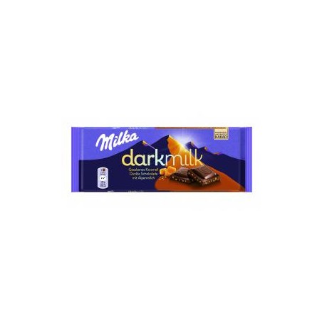 Milka Darkmilk alpesi tej felhasználásával készült sós karamell ízű csokoládé 85 g