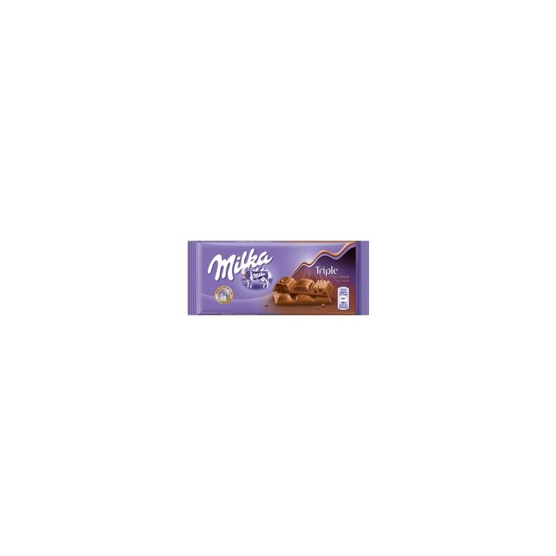 Milka Triple alpesi tej felhasználásával készült tejcsokoládé kakaós krémmel 90 g