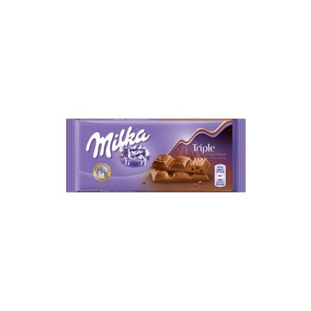 Milka Triple alpesi tej felhasználásával készült tejcsokoládé kakaós krémmel 90 g