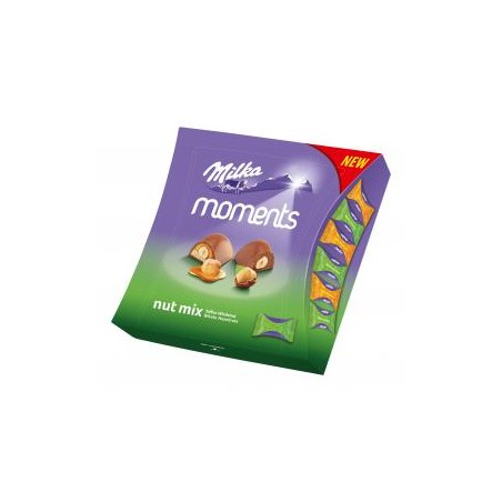 Milka moments nut mix tejcsokoládé válogatás, mogyoró, karamell 19 db 169 g