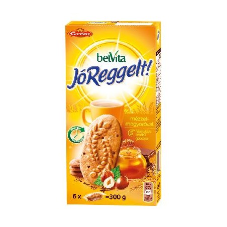 Belvita JóReggelt! törökmogyorós és mézes, gabonás, omlós keksz 300 g