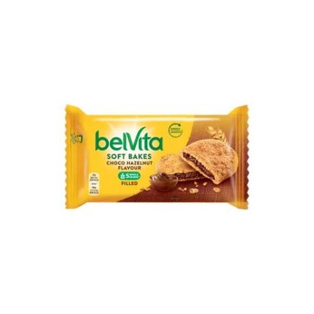 Belvita Soft Bakes gabonás, omlós keksz, mogyorós ízű kakaós töltelékkel 50 g