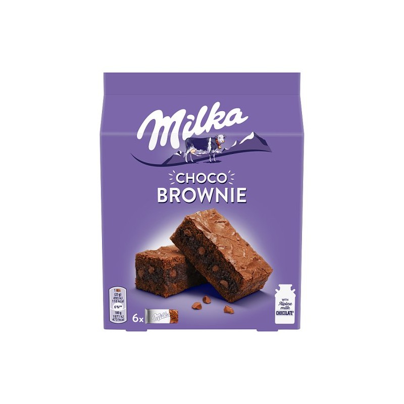 Milka Choco Brownie sütemény alpesi tejcsokoládéval és tejcsokoládé darabokkal 6 db 150 g