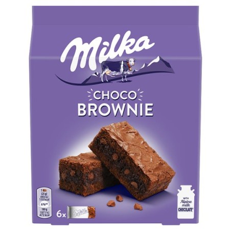 Milka Choco Brownie sütemény alpesi tejcsokoládéval és tejcsokoládé darabokkal 6 db 150 g