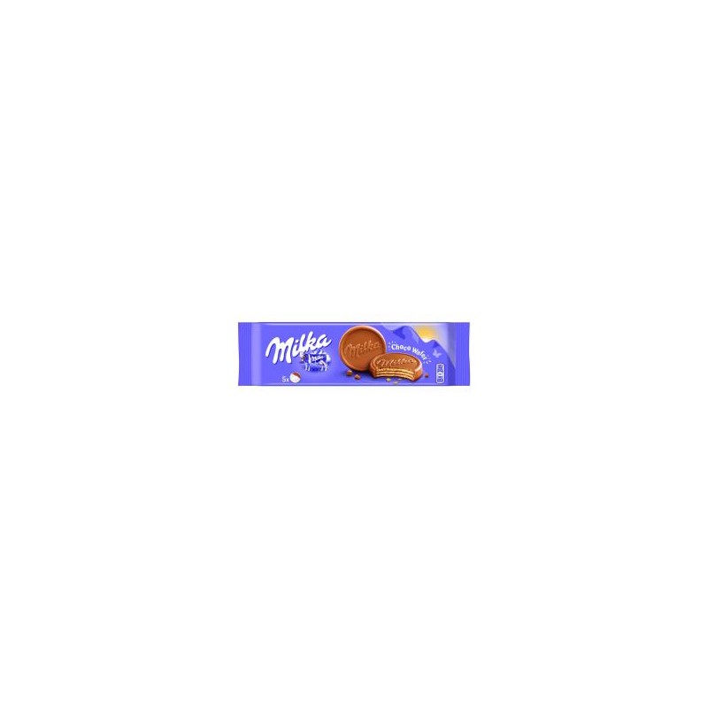 Milka Choco Wafer kakaós krémmel töltött ostya alpesi tejcsokoládéval mártva 5 db 150 g