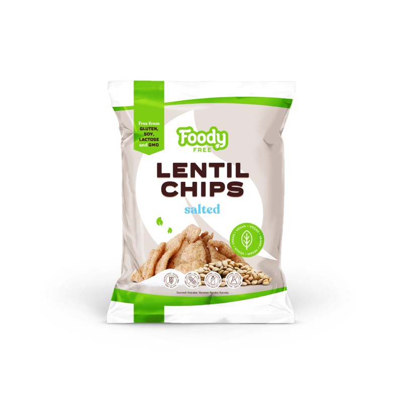 Foody free lencsechips sós 50g