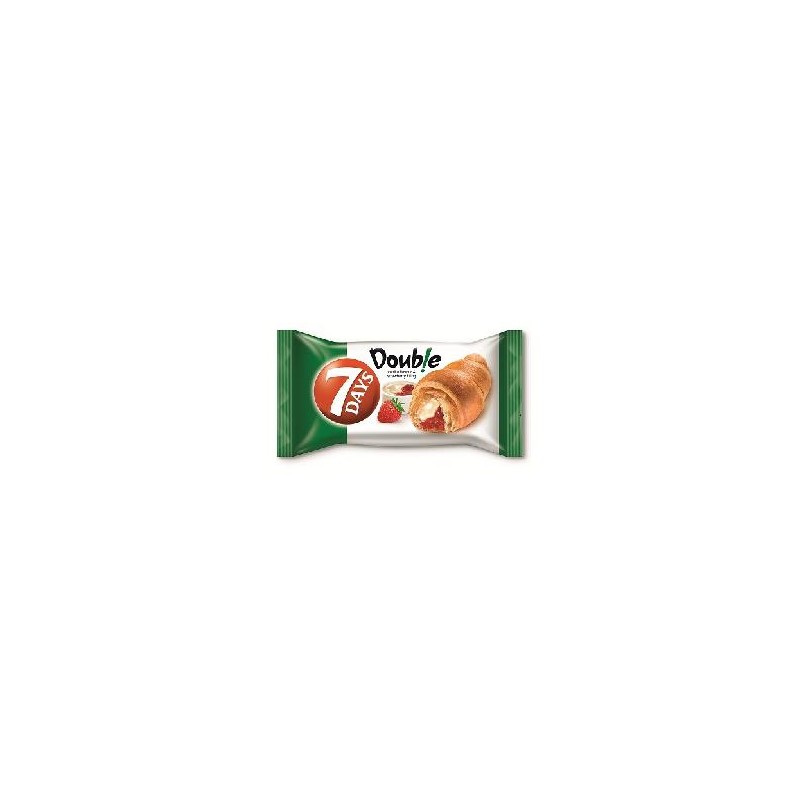 7DAYS Double Max croissant vanília ízű és eper töltelékkel 80 g