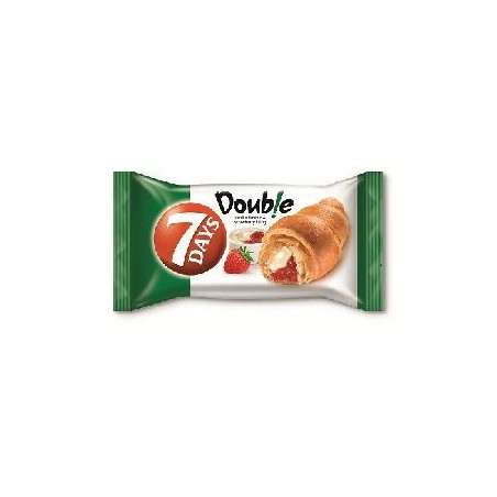 7DAYS Double Max croissant vanília ízű és eper töltelékkel 80 g