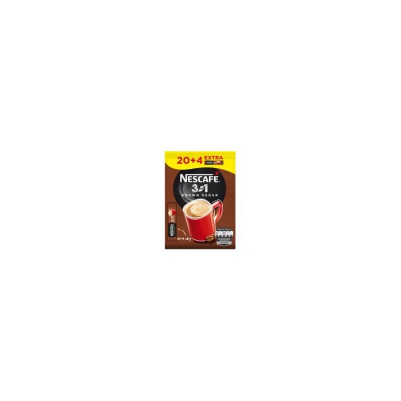 Nescafé 3in1 Brown Sugar azonnal oldódó kávéspecialitás barnacukorral 24x16,5g