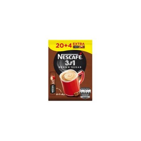 Nescafé 3in1 Brown Sugar azonnal oldódó kávéspecialitás barnacukorral 24x16,5g