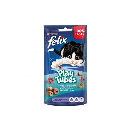 FELIX® Play Tubes macska jutalomfalat Sült hal és Garnélarák ízben 50g