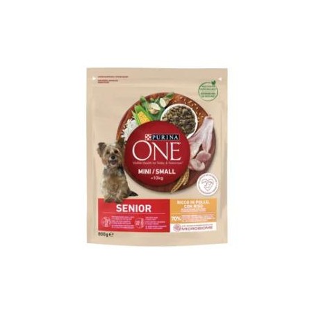 PURINA ONE MINI/SMALL Senior 8+, Csirkében gazdag száraz kutyaeledel 800g