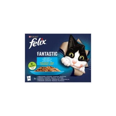 Felix Fantastic macska tasak halas válogatás aszpik 12x85g