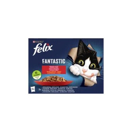 Felix Fantastic Házias Válogatás aszpikban nedves macskaeledel 12 x 85 g - 1020 g