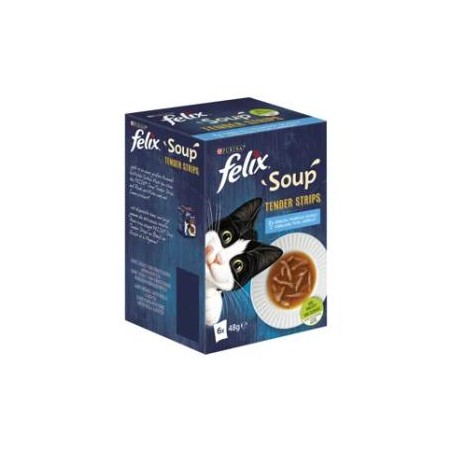 Felix Soup Tender Strips macska tasak  halas 6x48g