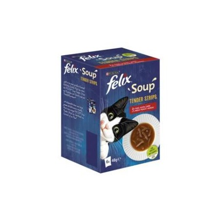 Felix Soup Tender Strips macska tasak  házias 6x48g