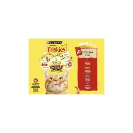 FRISKIES 12X85G  CSIRKE + MARHA + BÁRÁNY + KACSA ALUTASAK