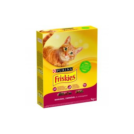 Friskies Marhával, csirkével és hozzáadott zöldségekkel száraz macskaeledel 1kg