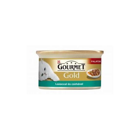 GOURMET GOLD LAZACCAL ÉS CSIRKÉVEL SZÓSZBAN NEDVES MACSKAELEDEL 85G