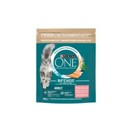 PURINA ONE Adult Cat, Lazacban és Teljes Kiőrlésű Gabonában gazdag száraz macskaeledel 800g