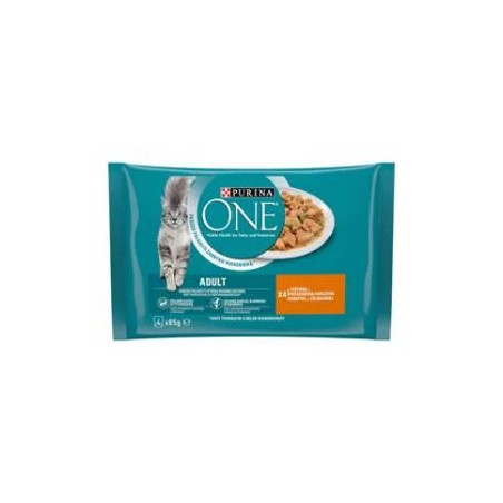 PURINA ONE Adult Mini Filé szószban, Csirkével és Zöldbabbal nedves macskaeledel 4x85g