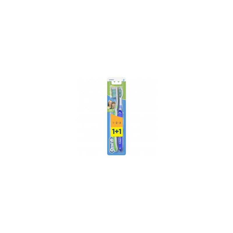 Oral-B 3Effect Natural Fresh, Medium fogkefe - 1+1 db