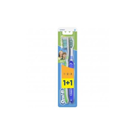 Oral-B 3Effect Natural Fresh, Medium fogkefe - 1+1 db