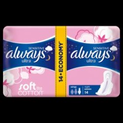 Always Sensitive Ultra Night intim betét - 14 db