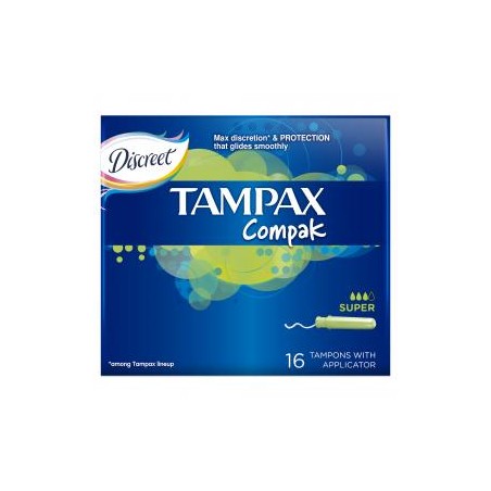 Tampax Super Compak tampon applikátorral - 16 db