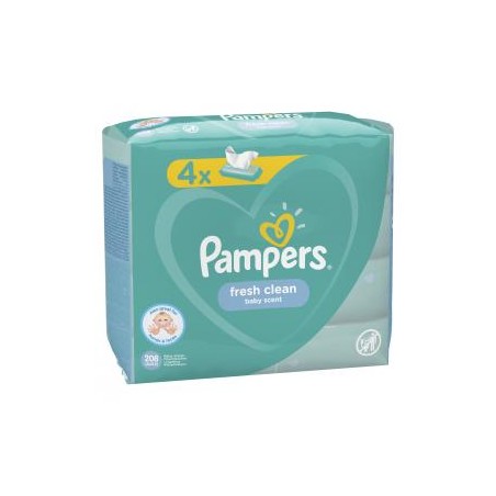 Pampers fresh clean törlőkendő (4x52) - 208 db