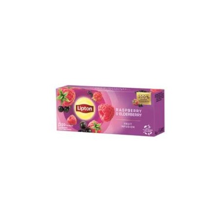 Lipton málna & bodzabogyó ízesítésű filteres gyümölcstea 20x1,6 g