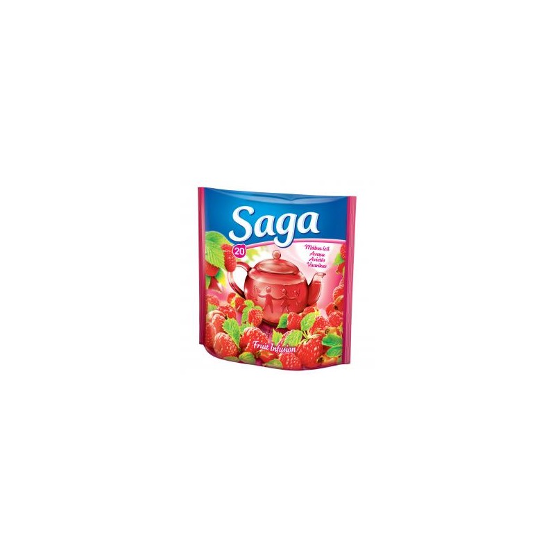 Saga gyümölcs tea málna ízű 20x1,7 g