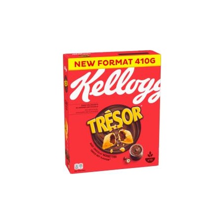 Kellogg's Trésor vegyes gabonákból készült párnák csokoládés mogyorós töltelékkel 410 g