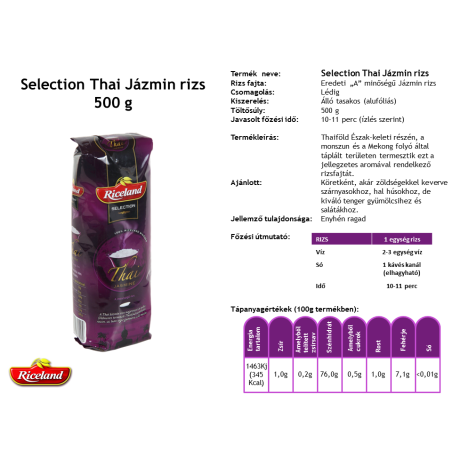 Riceland Selection Thai Jázmin rizs 500 g