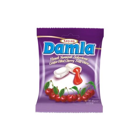 Damla meggy ízű töltött cukor 90g