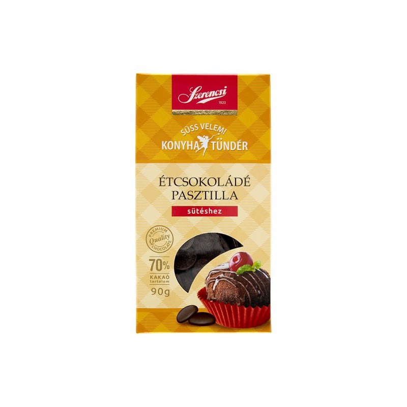 Szerencsi Konyhatündér Étcsokoládé pasztilla sütéshez 90 g