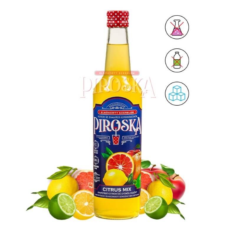 Piroska hagyományos GRAPEFRUIT-CITROM ÍZŰ szörp 0,7l ü.l