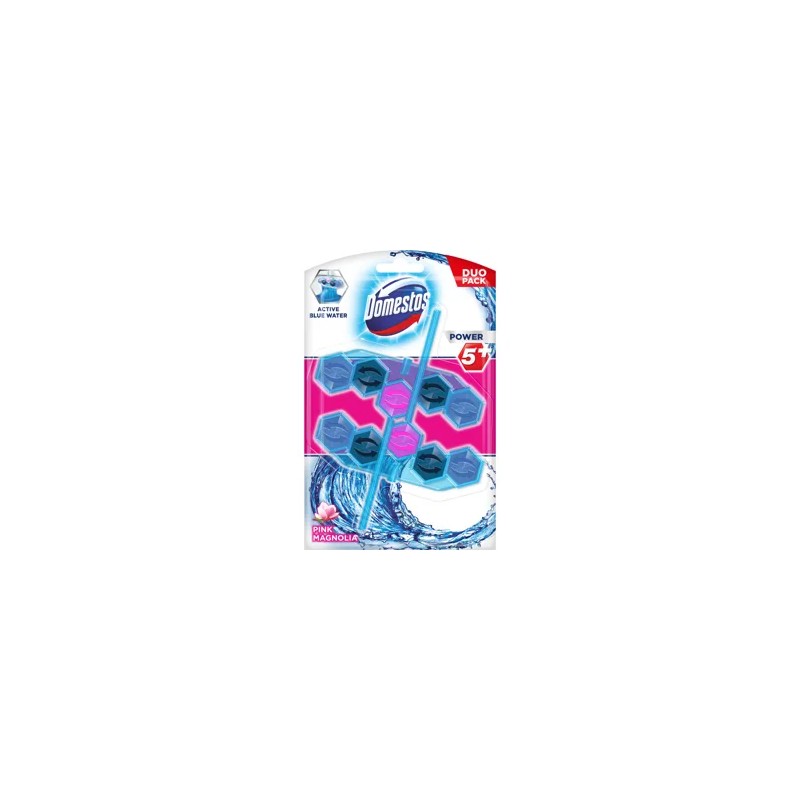 DOMESTOS Power5+ Pink Magnolia Active Blue Water WC frissítő blokk