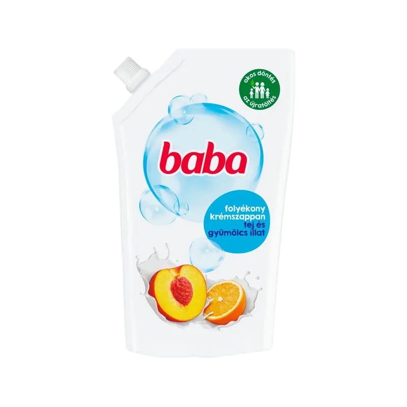 Baba Tej és Gyümölcsillat folyékony krémszappan utántöltő - 500 ml