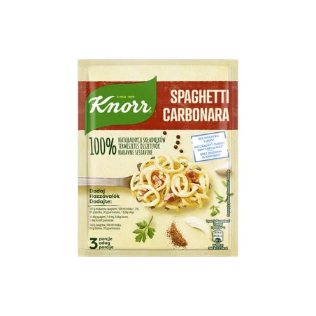 Knorr carbonara spagetti alap 42g, 100% természetes összetevő