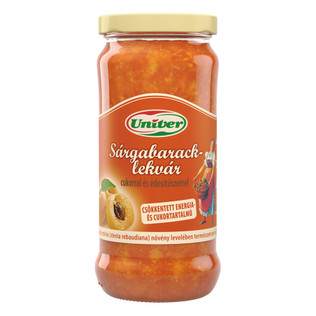 Univer (csökk. cukor, energia) sárgabaracklekvár cukorral és édesítőszerrel  280 g