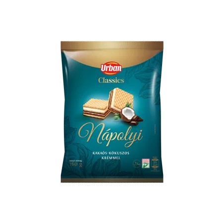 Urban Classics töltött ostya, nápolyi kakaós-kókuszos 160g