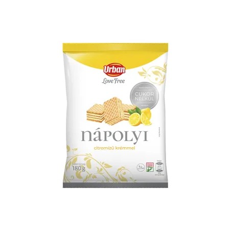 Urban LoveFree citromízű nápolyi 180 g, Hozzáadott cukor nélk.