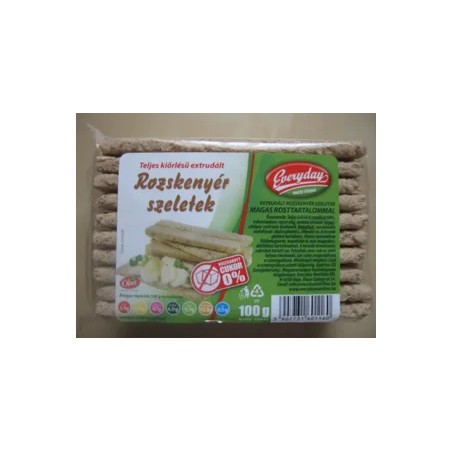 Everyday teljes kiőrlésű, extrudált cukormentes rozskenyér szeletek 100g