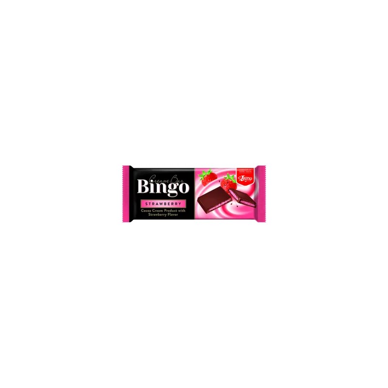 Bingo eper ízű krémmel tölt.tejtábla 90g